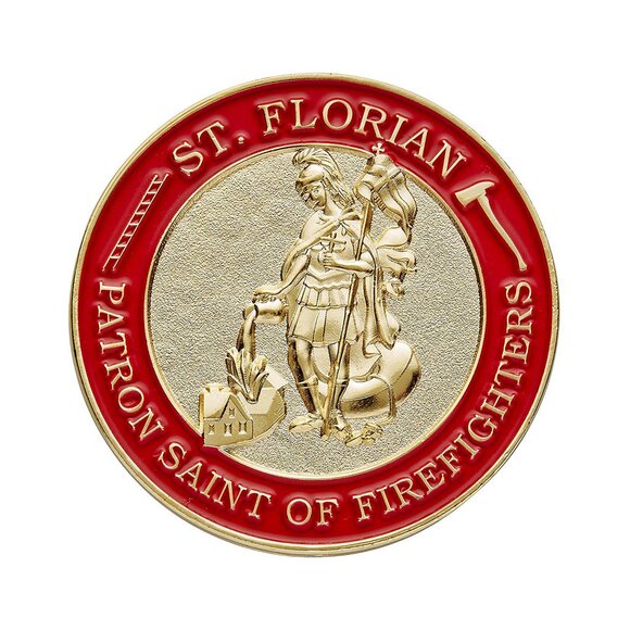 St. Florian Patron Saint of Firefighters Prayer Coin Firefighter Challenge Coin - Picture 2 of 3